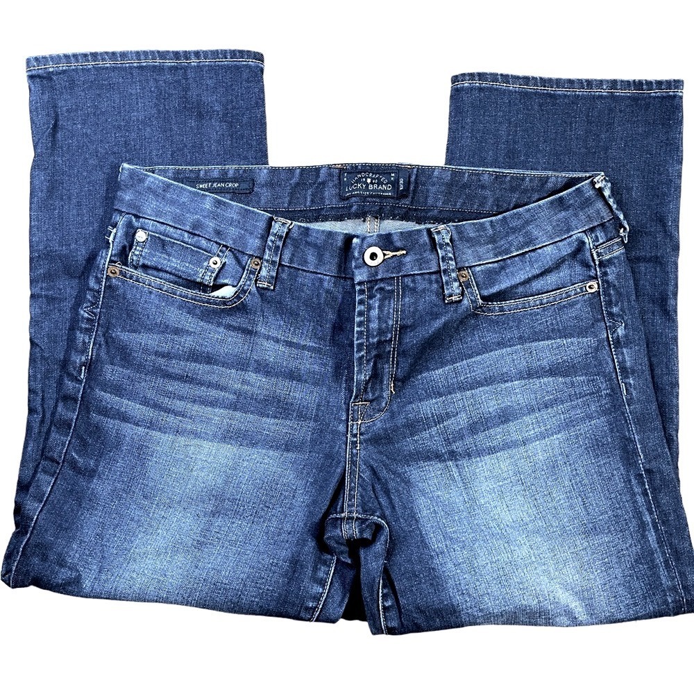 Lucky Brand Sweet Jean‎ Crop Dark Wash Straight Leg Denim Jeans Women 10/30